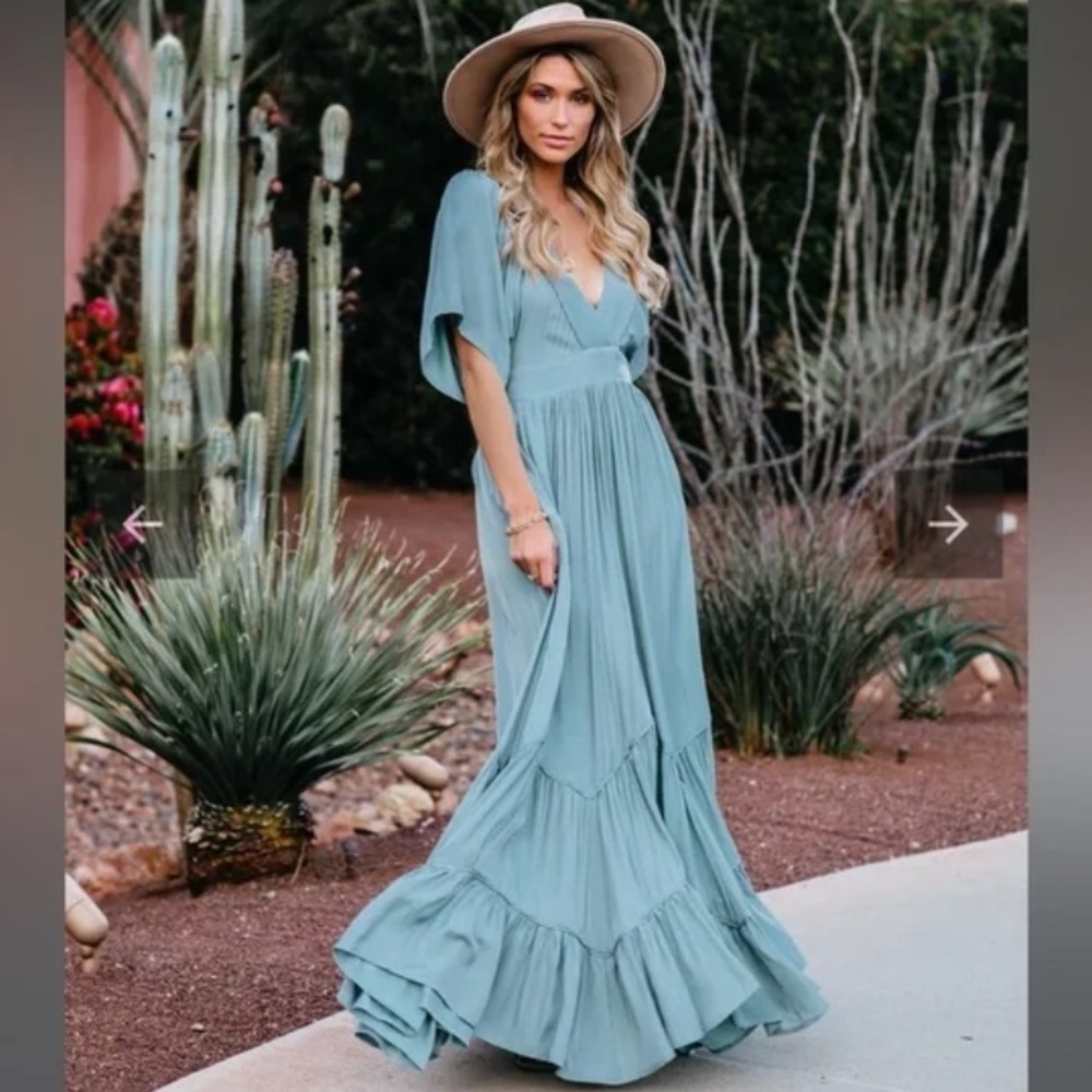 Blue Green Maxi Dress